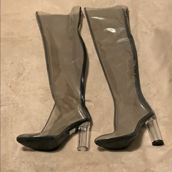 Thigh high Perspex boots - Picture 2 of 2
